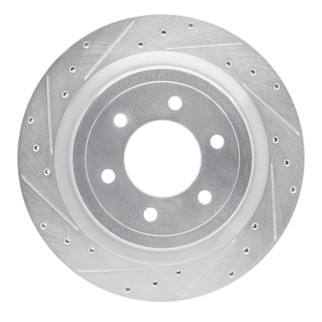 R1 21-25 Ford F-150 4WD Rear Left Drilled & Slotted Silver Brake Rotor