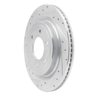 R1 21-25 Ford F-150 4WD Rear Left Drilled & Slotted Silver Brake Rotor
