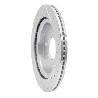 R1 21-25 Ford F-150 4WD Rear Left Drilled & Slotted Silver Brake Rotor