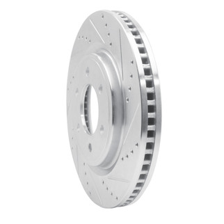 R1 21-25 Ford F-150 RWD Front Right Drilled & Slotted Silver Brake Rotor