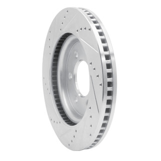 R1 21-25 Ford F-150 RWD Front Right Drilled & Slotted Silver Brake Rotor