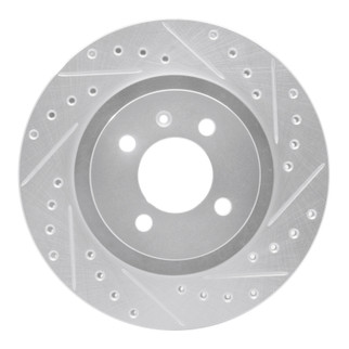 R1 90-93 Volkswagen Passat (USA/Canada) Front Right Drilled & Slotted Silver Brake Rotor