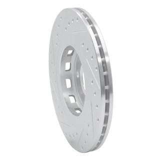 R1 90-93 Volkswagen Passat (USA/Canada) Front Right Drilled & Slotted Silver Brake Rotor