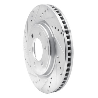 R1 21-25 Ford F-150 4WD Front Left Drilled & Slotted Silver Brake Rotor