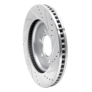 R1 21-25 Ford F-150 4WD Front Left Drilled & Slotted Silver Brake Rotor