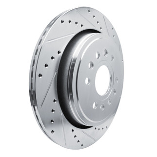 R1 21-25 Jeep Grand Wagoneer Rear Right Drilled & Slotted Silver Brake Rotor