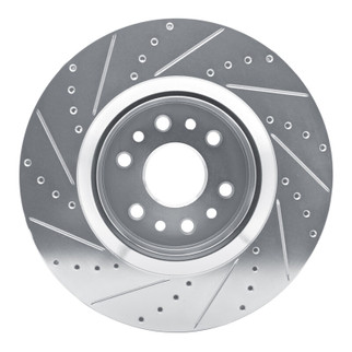 R1 21-25 Jeep Grand Wagoneer Front Right Drilled & Slotted Silver Brake Rotor