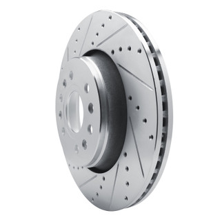 R1 21-25 Jeep Grand Wagoneer L Front Left Drilled & Slotted Silver Brake Rotor
