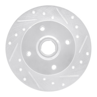 R1 85-02 Volkswagen CORRADO Rear Right Drilled & Slotted Silver Brake Rotor
