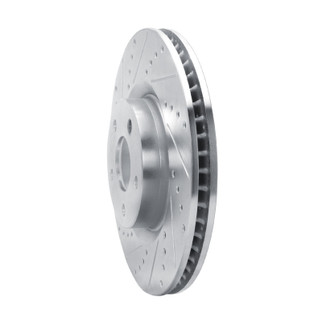 R1 20-25 Ford BRONCO Sport Front Left Drilled & Slotted Silver Brake Rotor