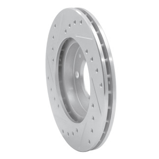 R1 80-08 Audi 4000 Front Right Drilled & Slotted Silver Brake Rotor