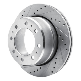 R1 09-25 Dodge Ram 4000 (Mexico) Rear Left Drilled & Slotted Silver Brake Rotor