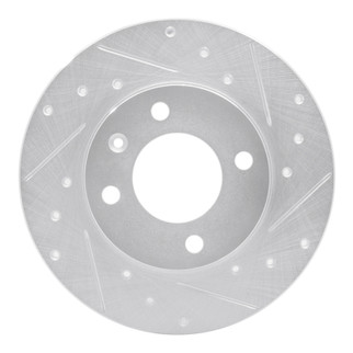 R1 73-05 Audi Coupe Front Right Drilled & Slotted Silver Brake Rotor