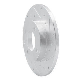 R1 73-05 Audi Coupe Front Right Drilled & Slotted Silver Brake Rotor