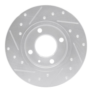 R1 73-05 Audi Coupe Front Right Drilled & Slotted Silver Brake Rotor