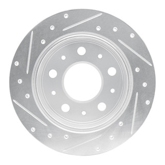 R1 14-21 Ram Promaster 2500 Rear Right Drilled & Slotted Silver Brake Rotor