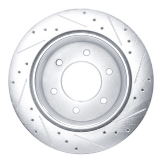 R1 19-25 Ford Ranger (USA/Canada) Rear Left Drilled & Slotted Silver Brake Rotor