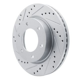 R1 19-25 Ford BRONCO Front Left Drilled & Slotted Silver Brake Rotor