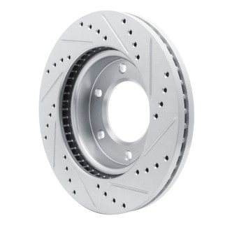 R1 19-25 Ford BRONCO Front Left Drilled & Slotted Silver Brake Rotor