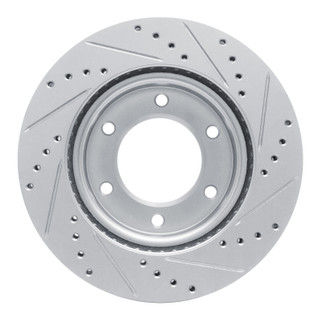 R1 19-25 Ford BRONCO Front Left Drilled & Slotted Silver Brake Rotor