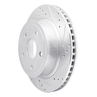 R1 04-06 Dodge Ram 1500 Pickup Rear Right Drilled & Slotted Silver Brake Rotor