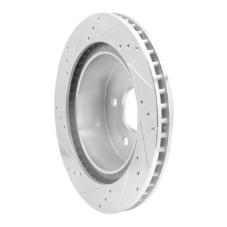 R1 04-06 Dodge Ram 1500 Pickup Rear Left Drilled & Slotted Silver Brake Rotor