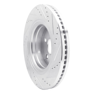 R1 04-06 Dodge Ram 1500 Pickup Front Left Drilled & Slotted Silver Brake Rotor
