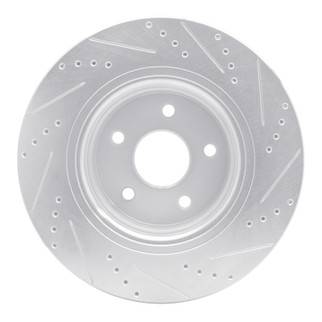 R1 04-06 Dodge Ram 1500 Pickup Front Left Drilled & Slotted Silver Brake Rotor