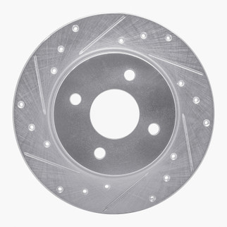 R1 18-22 Ford Ecosport Rear Left Drilled & Slotted Silver Brake Rotor