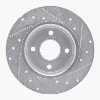 R1 18-22 Ford Ecosport Rear Left Drilled & Slotted Silver Brake Rotor
