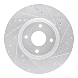 R1 18-22 Ford Ecosport Front Right Drilled & Slotted Silver Brake Rotor