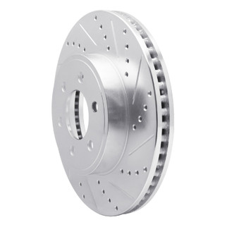 R1 03-03 Dodge Durango Front Right Drilled & Slotted Silver Brake Rotor