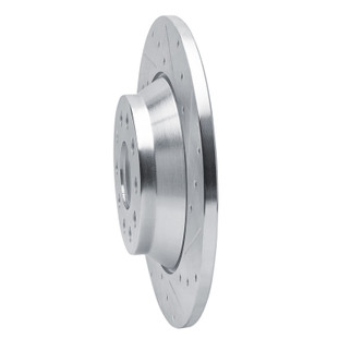 R1 16-25 Audi Q3 Rear Right Drilled & Slotted Silver Brake Rotor