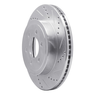 R1 03-04 Dodge DAKOTA 4WD Front Right Drilled & Slotted Silver Brake Rotor