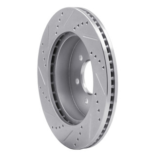 R1 03-04 Dodge DAKOTA 4WD Front Right Drilled & Slotted Silver Brake Rotor