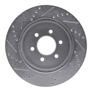 R1 03-04 Dodge DAKOTA 4WD Front Right Drilled & Slotted Silver Brake Rotor