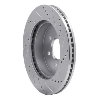R1 03-04 Dodge DAKOTA RWD Front Left Drilled & Slotted Silver Brake Rotor