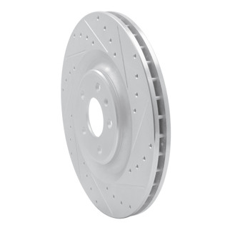R1 17-25 Audi S8 Rear Right Drilled & Slotted Silver Brake Rotor