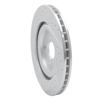 R1 17-25 Audi S8 Rear Right Drilled & Slotted Silver Brake Rotor