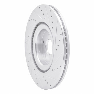 R1 16-18 Ford Focus Front Left Drilled & Slotted Silver Brake Rotor