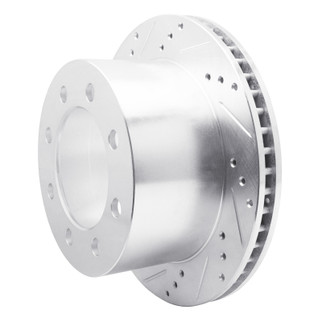 R1 00-02 Dodge Ram 3500 Rear Left Drilled & Slotted Silver Brake Rotor