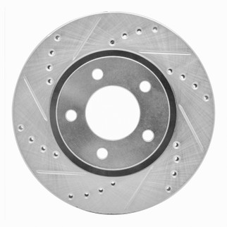 R1 01-07 Chrysler Town & Country Front Left Drilled & Slotted Silver Brake Rotor
