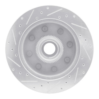 R1 98-03 Dodge B3500 / B2500 Front Right Drilled & Slotted Silver Brake Rotor