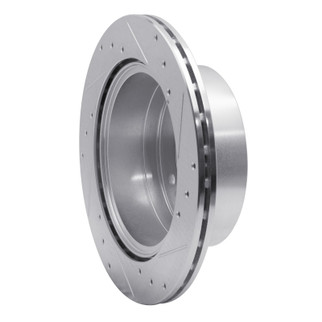 R1 03-06 Kia SORENTO Rear Left Drilled & Slotted Silver Brake Rotor