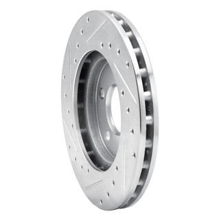 R1 96-00 Chrysler Voyager Front Right Drilled & Slotted Silver Brake Rotor
