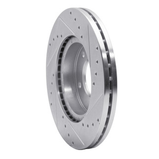R1 02-02 Kia SEDONA Front Left Drilled & Slotted Silver Brake Rotor