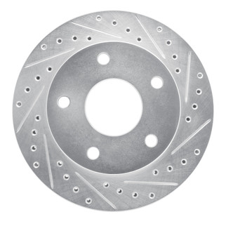 R1 94-99 Dodge Ramcharger (Mexico) Front Right Drilled & Slotted Silver Brake Rotor