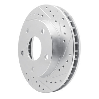 R1 94-99 Dodge Ramcharger (Mexico) Front Right Drilled & Slotted Silver Brake Rotor