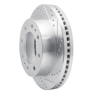 R1 94-97 Dodge B200 / B200 Van / B250 Front Right Drilled & Slotted Silver Brake Rotor