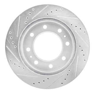 R1 94-97 Dodge B200 / B200 Van / B250 Front Right Drilled & Slotted Silver Brake Rotor